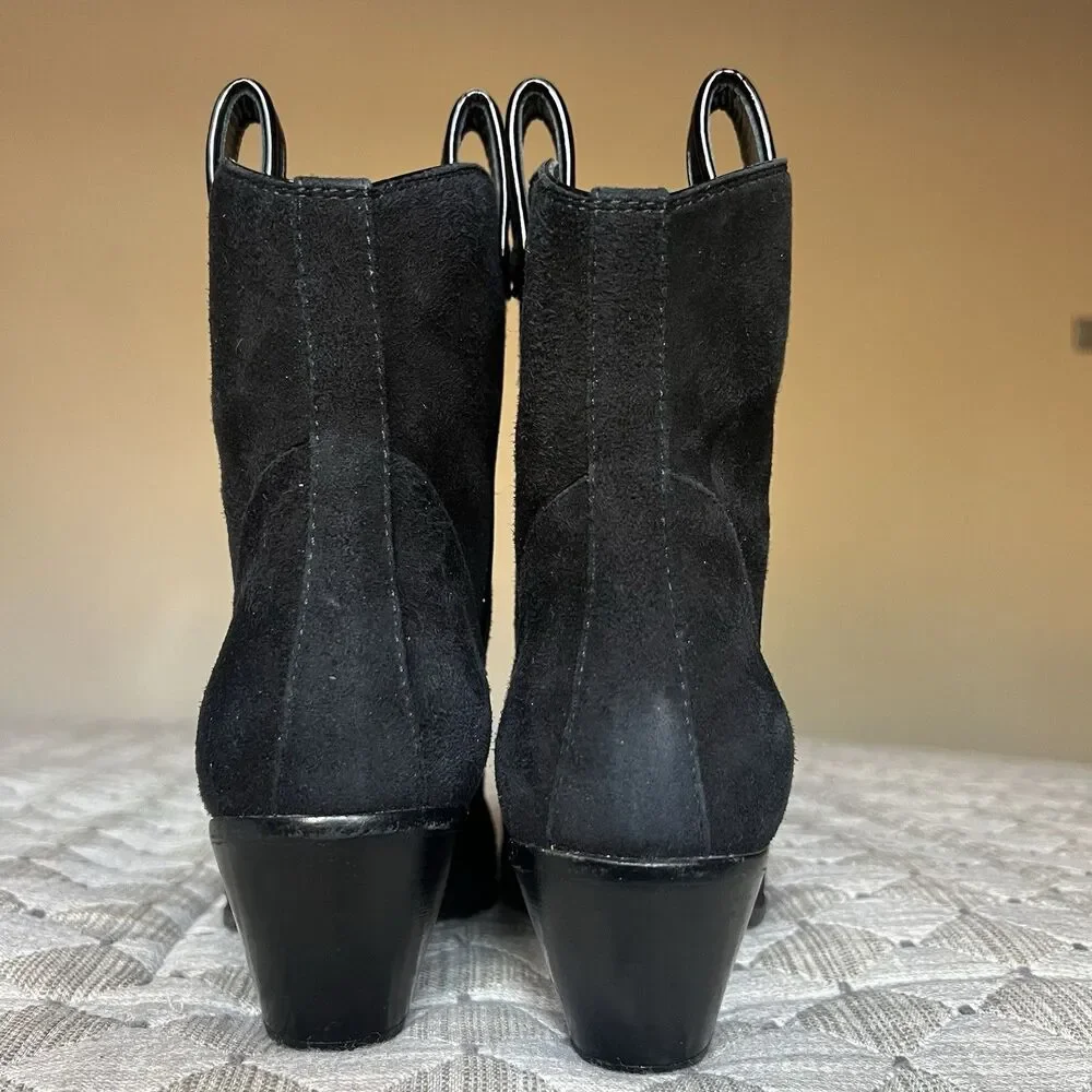 Giuseppe Zanotti Black Suede w/ Patent Leather Trim Western Boots EU 36‎ US 6 - Picture 10 of 16
